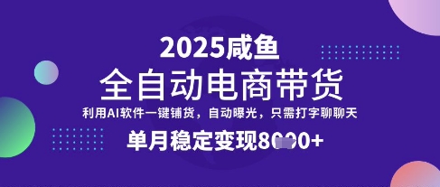 全网首发【闲鱼全自动电商带货】三年磨一剑，一朝露锋芒，单月稳定变现8k+【揭秘】-资源鲟
