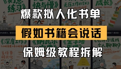 最新爆款拟人化书单玩法，假如书籍会说话，保姆级教程-资源鲟