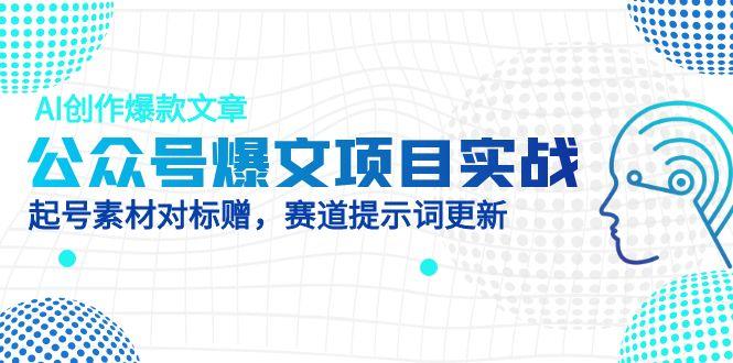 （14709期）公众号爆文项目实战，AI创作爆款文章，起号素材对标赠（附赛道AI提示词）-资源鲟