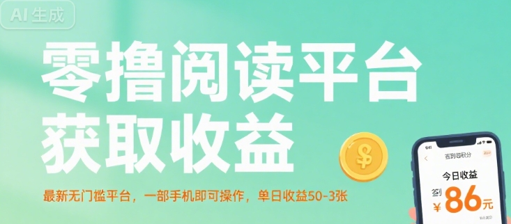 零撸阅读平台获取收益，最新无门槛平台，一部手机即可操作，单日收益50-3张【揭秘】-资源鲟