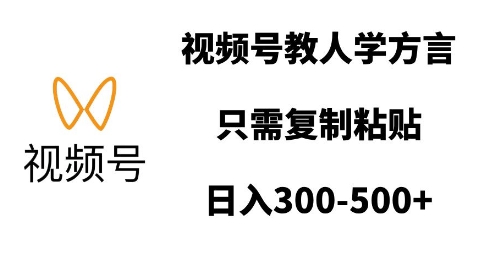 视频号教人学方言，只需复制粘贴，日入多张-资源鲟