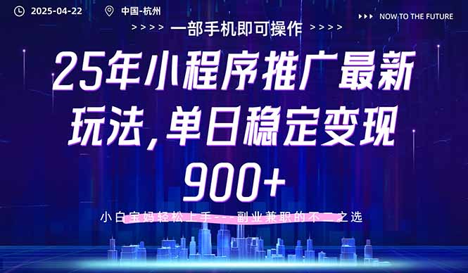 （14494期）25年小程序推广最新玩法，单日稳定变现900+，小白轻松上手-资源鲟