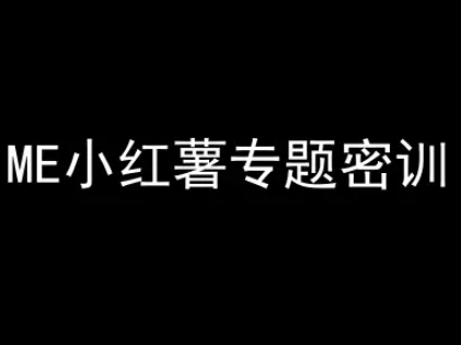 ME小红薯专题密训-小红书电商教程-资源鲟