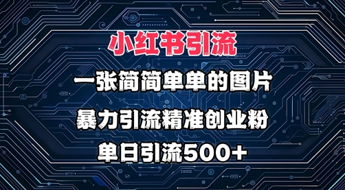 小红书图片打法，利用一张简简单单的图片，暴力引流精准创业粉，单日引流500+-资源鲟