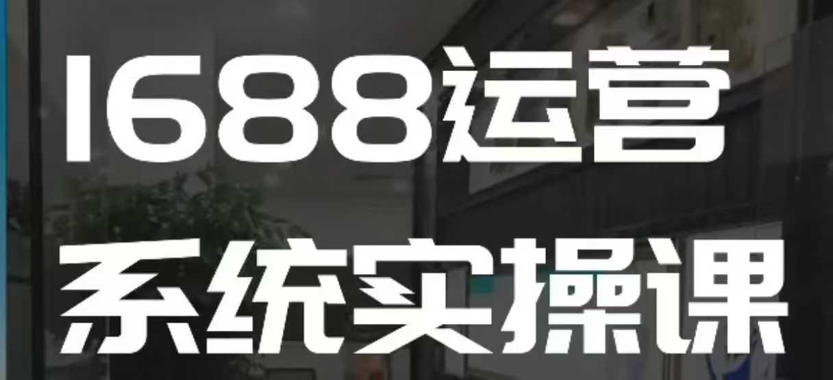 1688高阶运营系统实操课，快速掌握1688店铺运营的核心玩法-资源鲟