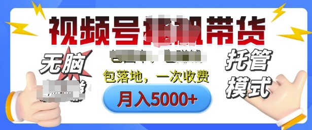 视频号挂J橱窗带货，纯托管模式，日入多张，无需剪辑，无需选品，有账号即可托管【揭秘】-资源鲟