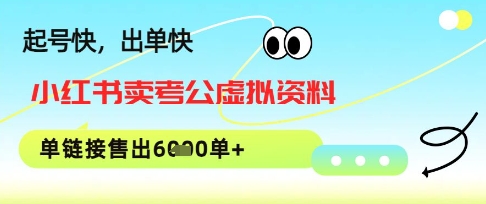小红书卖考公虚拟资料，1单3.9-19.9，单链接销量上千单-资源鲟