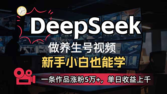 （14270期）小白用DeepSeek做养生号，一条作品涨粉5万+，单日收益上千-资源鲟