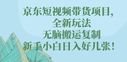 京东短视频带货项目，全新玩法，无脑搬运复制，新手小白日入好几张!-资源鲟