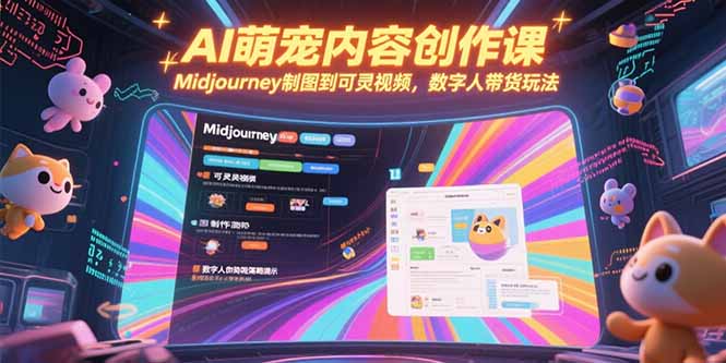 （15311期）AI萌宠内容创作课，Midjourney制图到可灵视频，数字人带货玩法-资源鲟