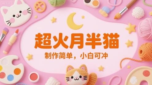 超火月半猫，制作简单，小白可冲-资源鲟