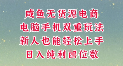 咸鱼无货源电商，多种运营方式，带你从零到一拿结果，可做代运营，也可软件一键发布【揭秘】-资源鲟
