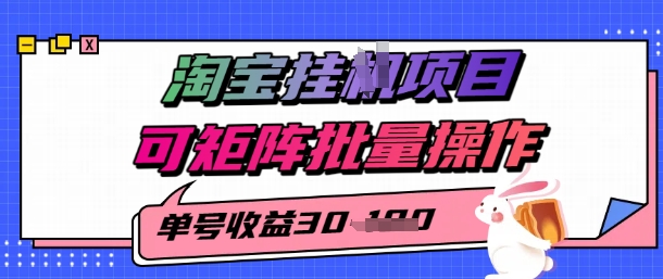 淘宝挂G项目，单号30，可矩阵批量操作-资源鲟