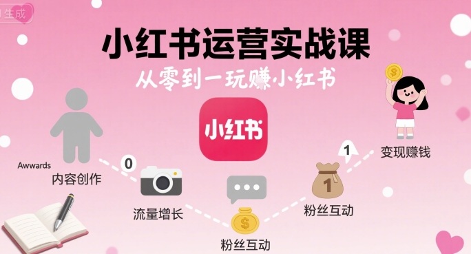 小红书运营实战课，从零到一玩賺小红书-资源鲟