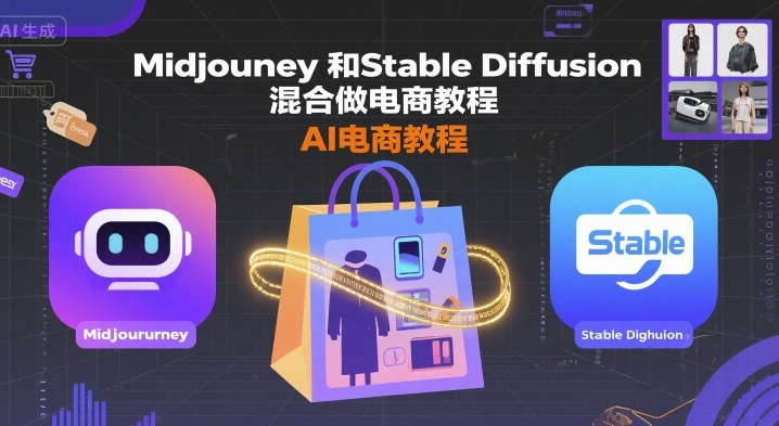 Midjourney和Stable Diffusion混合做电商教程-ai电商教程-资源鲟