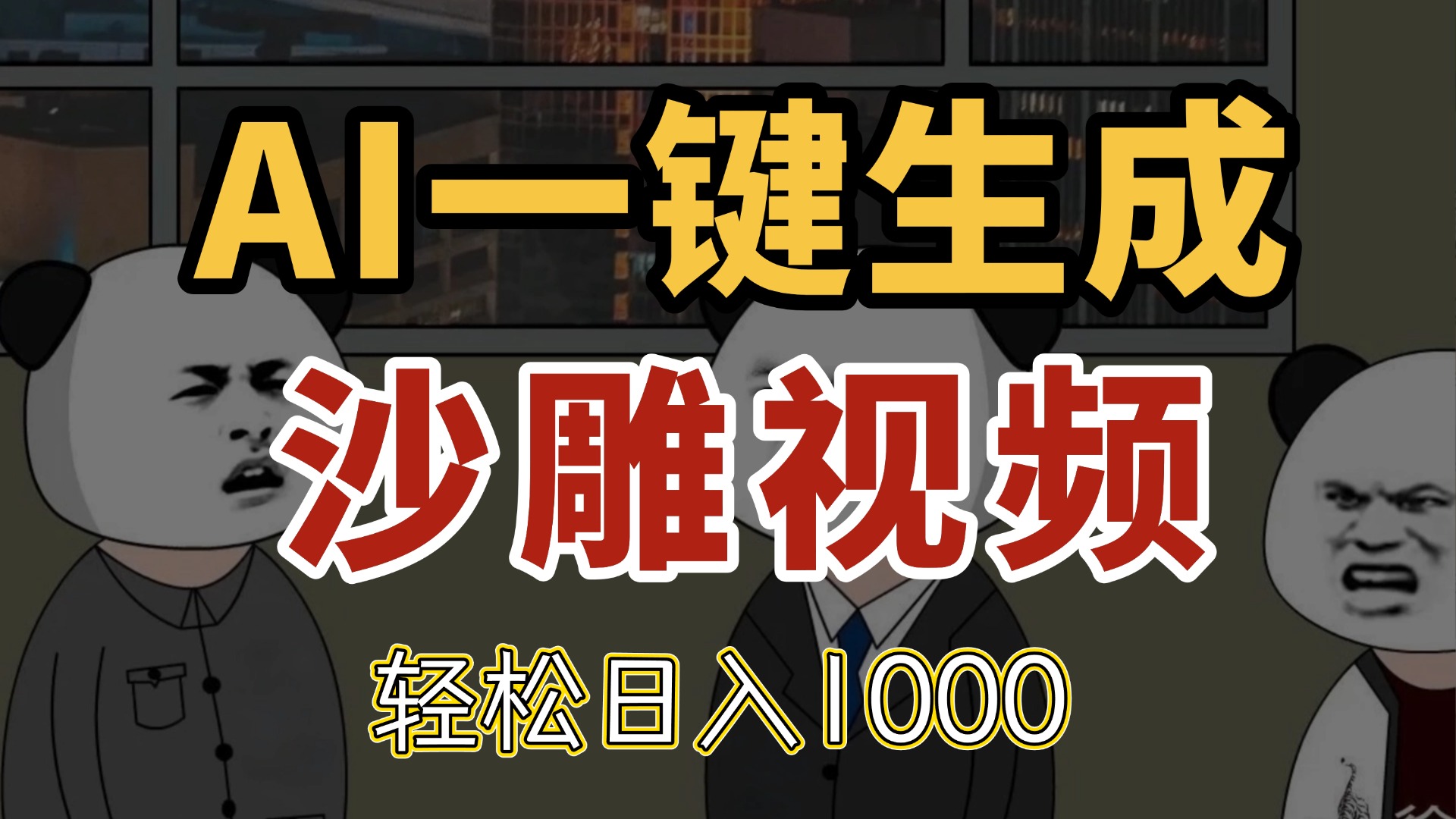 （14756期）AI一键生成沙雕视频，一条视频千万播放，轻松日入1000-资源鲟