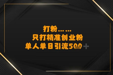 打粉只打精准创业粉，单人单日引流500+-资源鲟