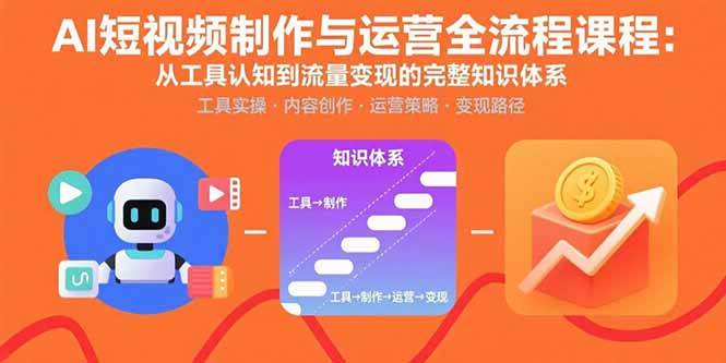 （15863期）AI短视频制作与运营全流程课程：从工具认知到流量变现的完整知识体系-资源鲟