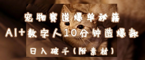 宠物赛道爆单秘籍：AI+数字人10分钟造爆款，日入1k-资源鲟
