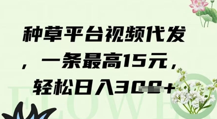 种草平台视频代发，一条最高15元，轻松日入3张-资源鲟