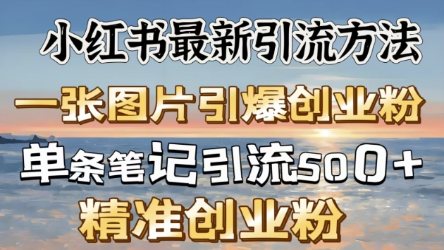 小红书最新引流方法，一张图片引爆创业粉-资源鲟