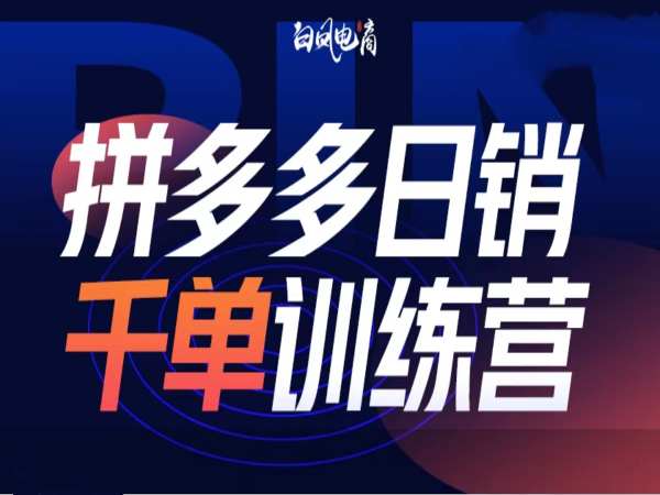 拼多多日销千单训练营第32期，2025开年变化和最新玩法-资源鲟
