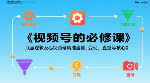 视频号的必修课，视频号的底层逻辑及核心视频号精准流量，变现，直播等核心-资源鲟