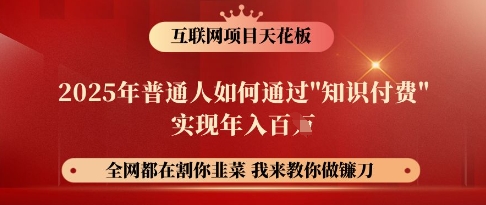 互联网项目天花板，2025年普通人如何通过知识付费实现年入百个【揭秘】-资源鲟