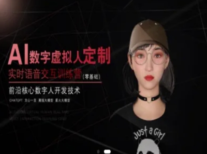 AI数字虚拟人定制，实时语音交互训练营（零基础），前沿核心数字人开发技术-资源鲟