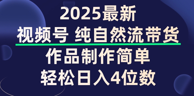 视频号纯自然流带货，作品制作简单，轻松日入4位数，保姆级教程-资源鲟
