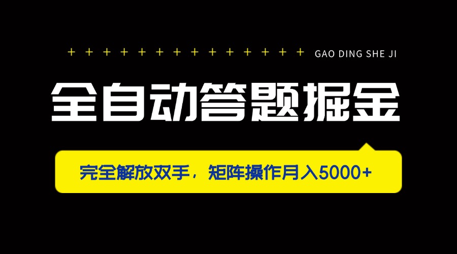 （14337期）全自动答题掘金，完全解放双手，矩阵操作月入5000+-资源鲟