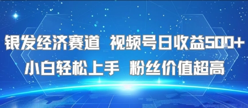 银发经济赛道 视频号日收益5张+ 小白轻松上手  粉丝价值超高-资源鲟