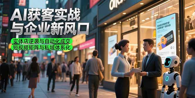 （15348期）AI获客实战与企业新风口，实体店逆袭与自动化成交 短视频矩阵与私域体系化-资源鲟