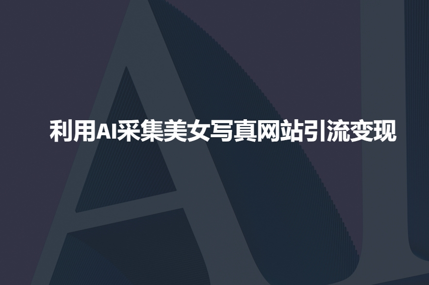 利用AI采集美女写真网站引流变现，引流嘎嘎的-资源鲟