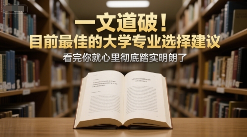 付费文章：一文道破！目前最佳的大学专业选择建议，看完你就心里彻底踏实明朗了-资源鲟