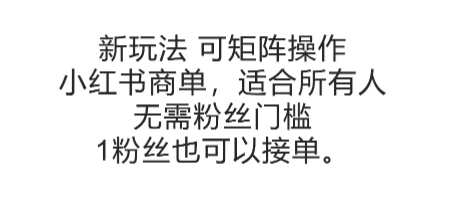 可矩阵操作，小红书商单新玩法，适合所有人，无需粉丝门槛，1粉丝也可以接单-资源鲟