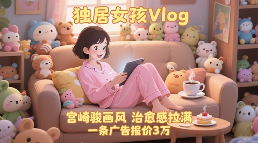 单个账号涨粉71W！用AI制作独居女孩Vlog，宫崎骏画风，治愈感拉满，一条广告报价3W-资源鲟