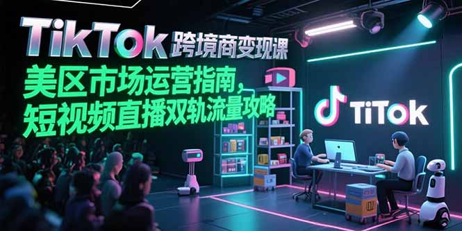 （15344期）TikTok跨境电商变现课，美区市场运营指南，短视频直播双轨流量攻略-资源鲟