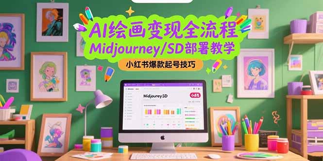（15324期）AI绘画变现全流程，Midjourney/SD部署教学，小红书爆款起号技巧-资源鲟