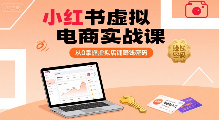 小红书虚拟电商实战课，从0掌握虚拟店铺賺钱密码-资源鲟