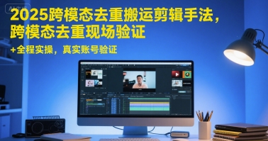 2025跨模态去重搬运剪辑手法，跨模态去重现场验证 +全程实操，真实账号验证-资源鲟