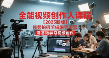 全能视频创作人课程【2025新版】视频拍摄剪辑编导运营，零基础学习视频创作-资源鲟