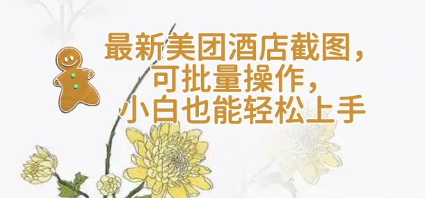 【轻云】最新美团酒店截图，可批量操作，小白也能轻松上手-资源鲟