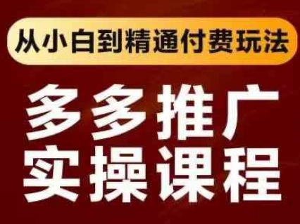 拼多多推广实操课程，从小白到精通付费玩法-资源鲟