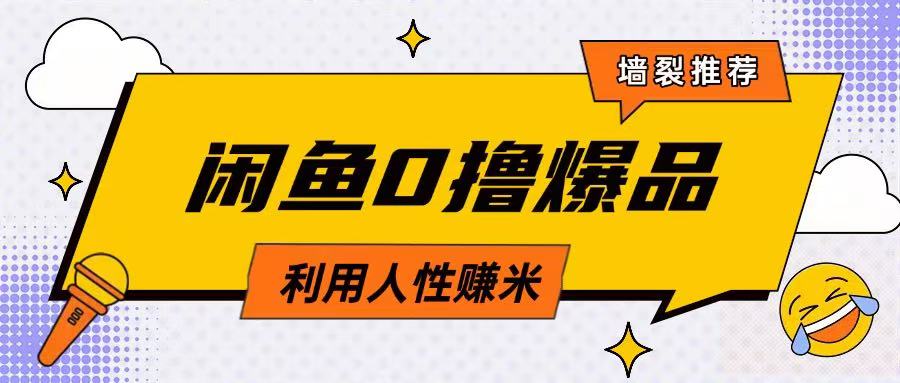 咸鱼0撸玩法利用人性售卖商品达到日挣2张的效果-资源鲟