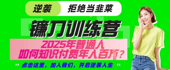 【网创项目终点站-镰刀训练营超级IP合伙人】25年普通人如何通过知识付费实现逆袭【揭秘】-资源鲟