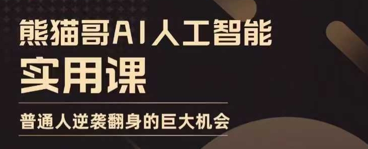 AI人工智能实用课，实在实用实战，普通人逆袭翻身的巨大机会-资源鲟