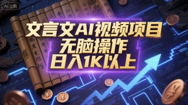 文言文AI视频项目，无脑操作，日入1K以上-资源鲟