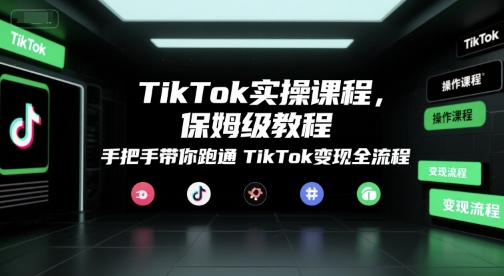 TikTok实操课程，保姆级教程，手把手带你跑通TikTok变现全流程-资源鲟