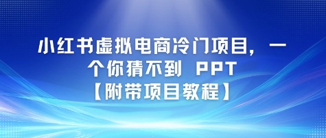 小红书虚拟电商冷门项目，一个你猜不到 PPT【附带项目教程】-资源鲟